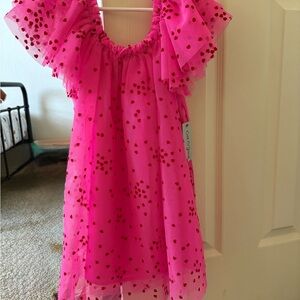 Cat & Jack Pink Tulle Dress with Red hearts ❤️